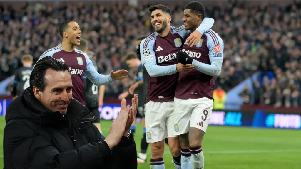 In image: Youri Tielemans, Marco Asensio, Marcus Rashford and Unai Emery